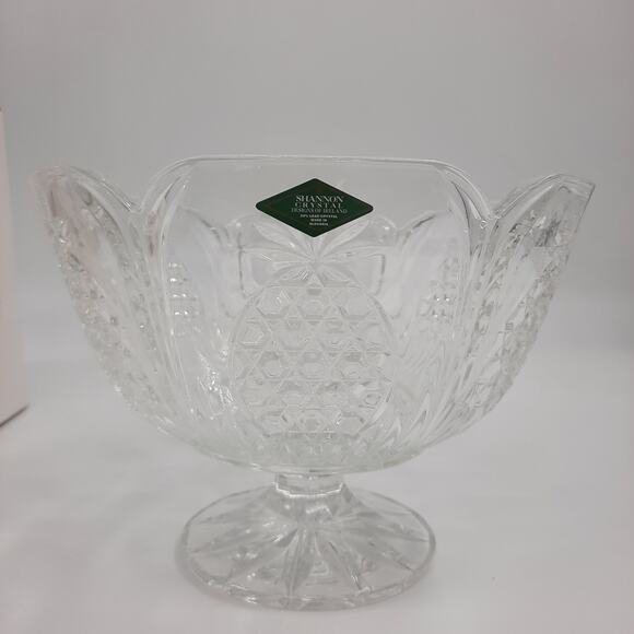 ShannoN Crystal by Godinger Lead Crystal Hospitality Pineapple Footed Bowl - Picture 2 of 16